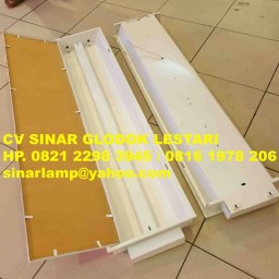 Kap Lampu TL 2x36w TKI Konde Cover Acrylic Susu